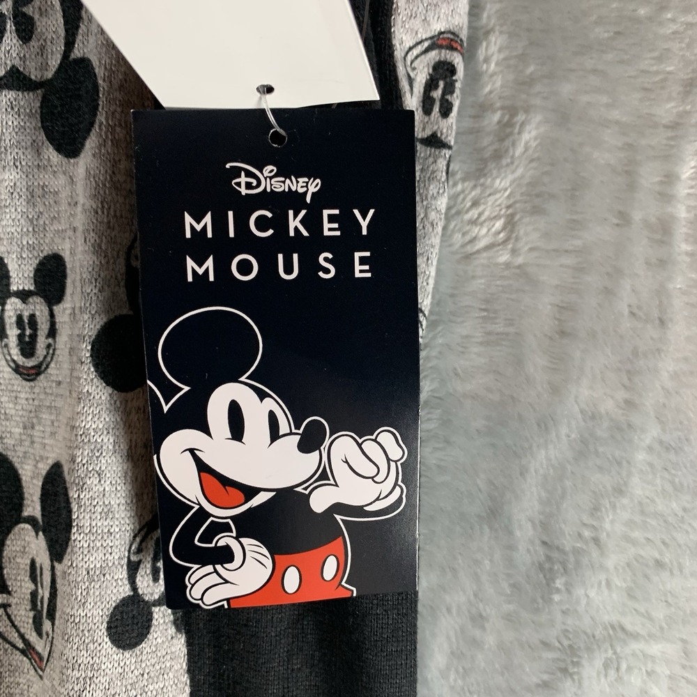 Disney Mickey Mouse Women's Pajama Pants M PJ Jogger Gray Black Sleepwear Lounge - Picture 4 of 11